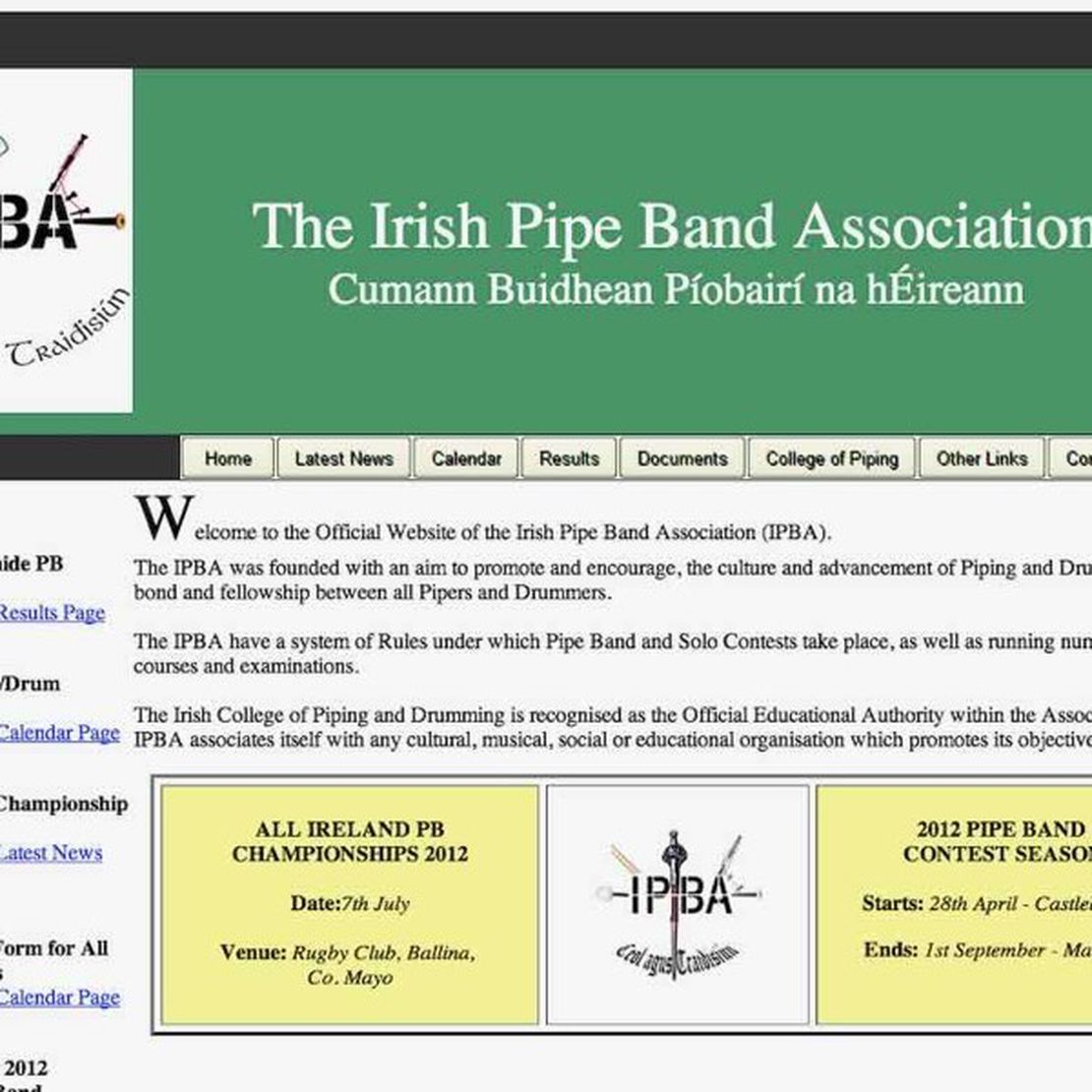 irish pipe band association