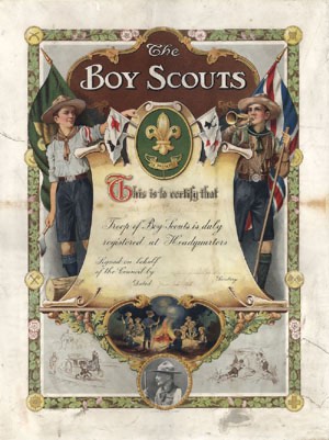 The 1st Glasgow Scout troop was registered, the first to be formed