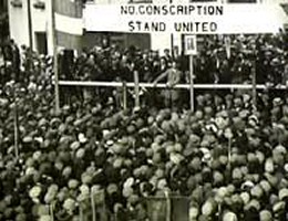 A general strike takes place throughout Ireland against the British governments attempts to introduce conscription