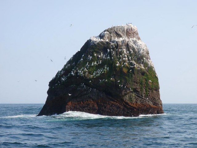 The uninhabited island of Rockall, in the Atlantic from the Western Isles, incorporated as part of Scotland