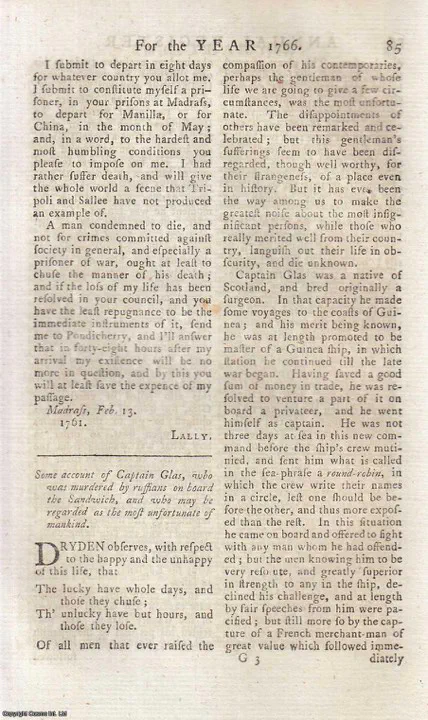 Four pirates are found guilty of murdering on the high seas Captain Cochrane & Glas