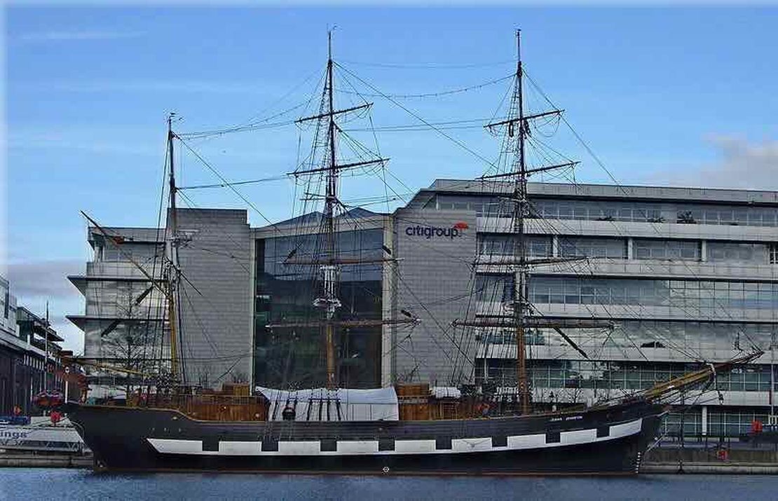 The replica famine ship, the Jeanie Johnston, arrives in Dublin after final fittings in Cork