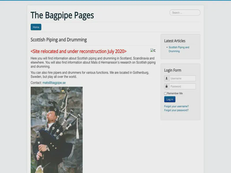 Website preview for bagpipe.se