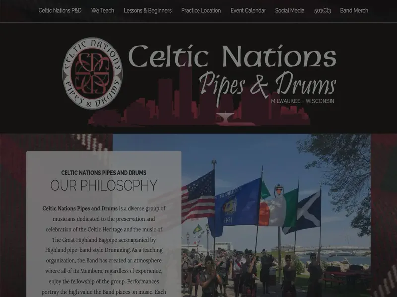 Website preview for celticnationspipeband.com