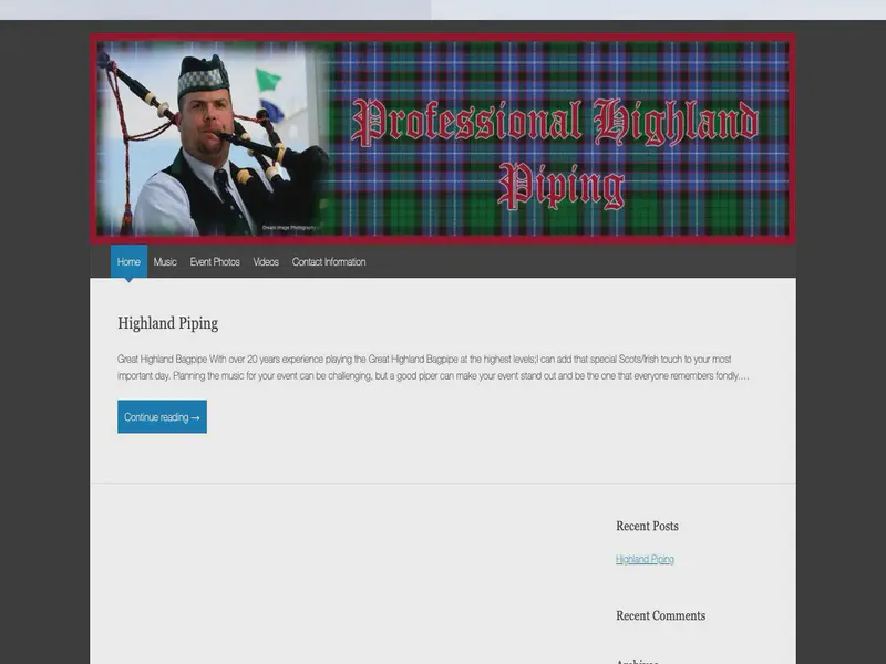 Website preview for detroitpiper.com