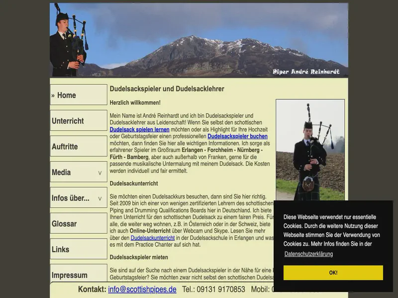 Website preview for scottishpipes.de