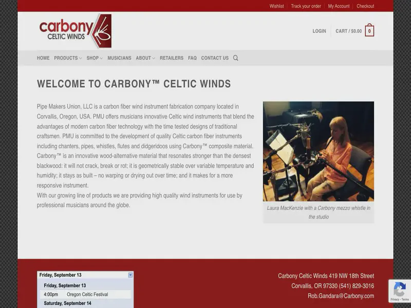 Website preview for www.carbony.com