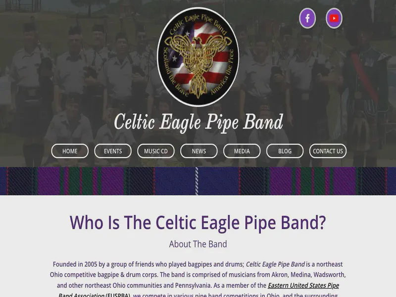 Website preview for www.celticeaglepipeband.com