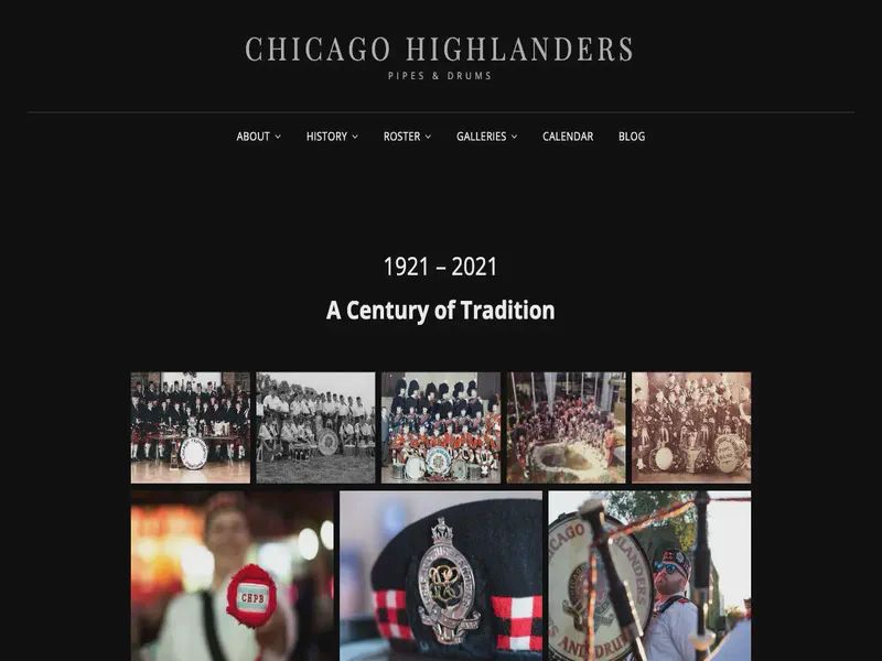 Website preview for www.chicagohighlanders.org