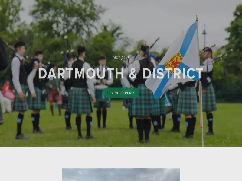 Website preview for www.dartmouthpipeband.com