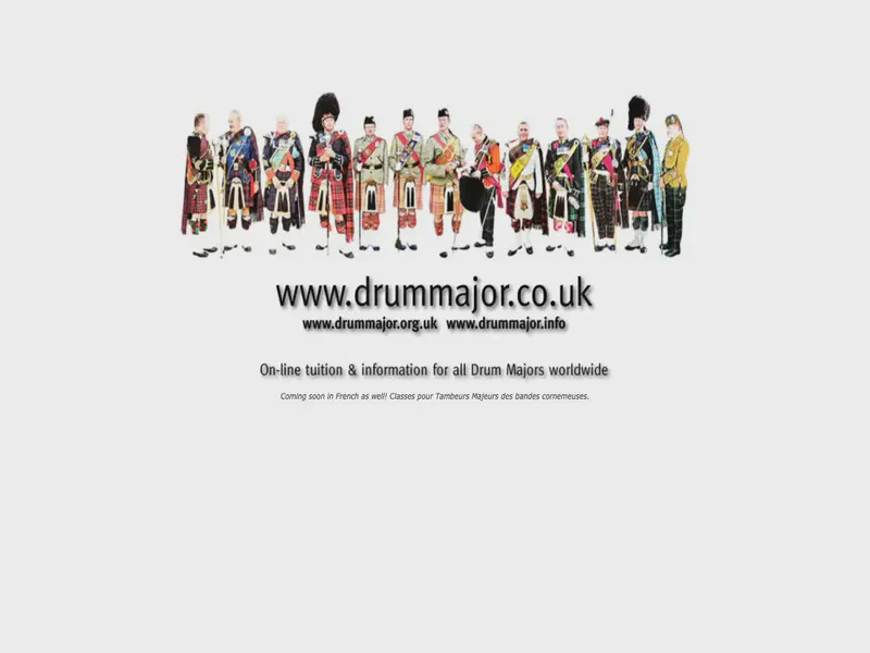 Website preview for www.drummajor.co.uk