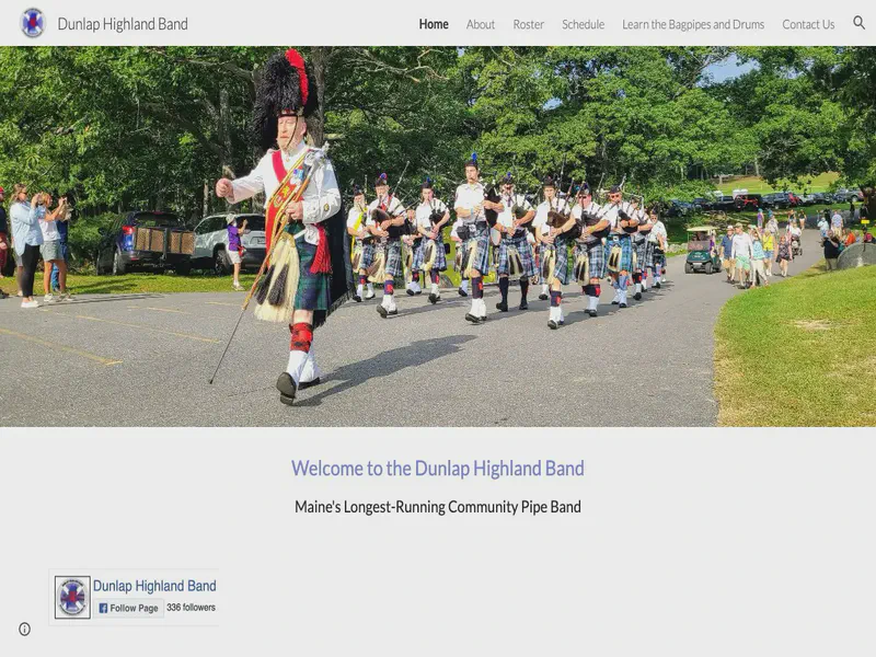 Website preview for www.dunlaphighlandband.com