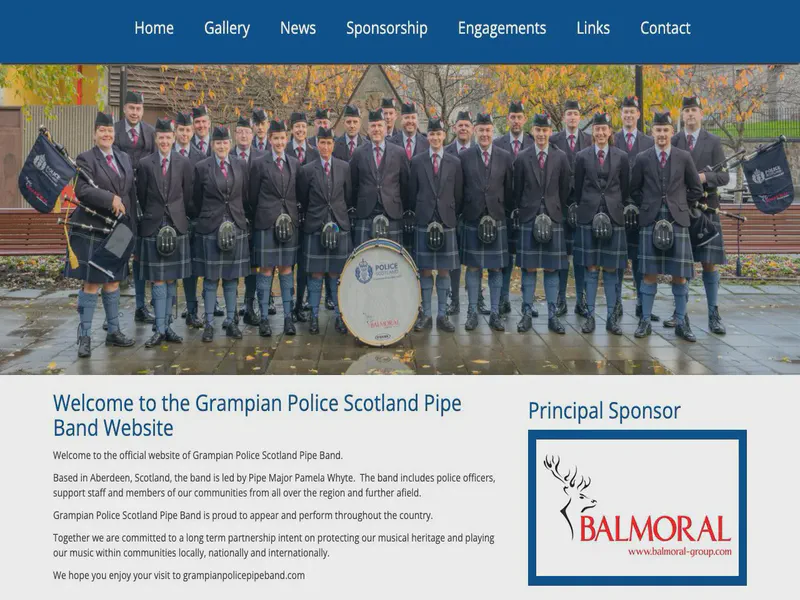 Website preview for www.grampianpolicepipeband.com