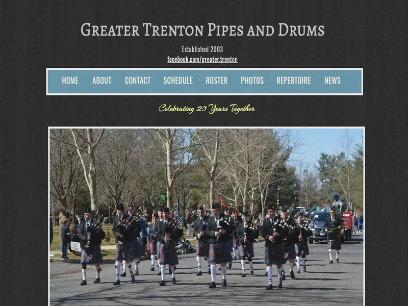 Website preview for www.gtpipeband.com