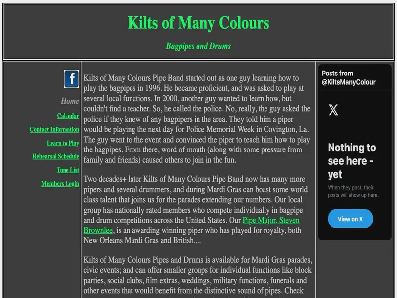 Website preview for www.kiltsofmanycolours.com