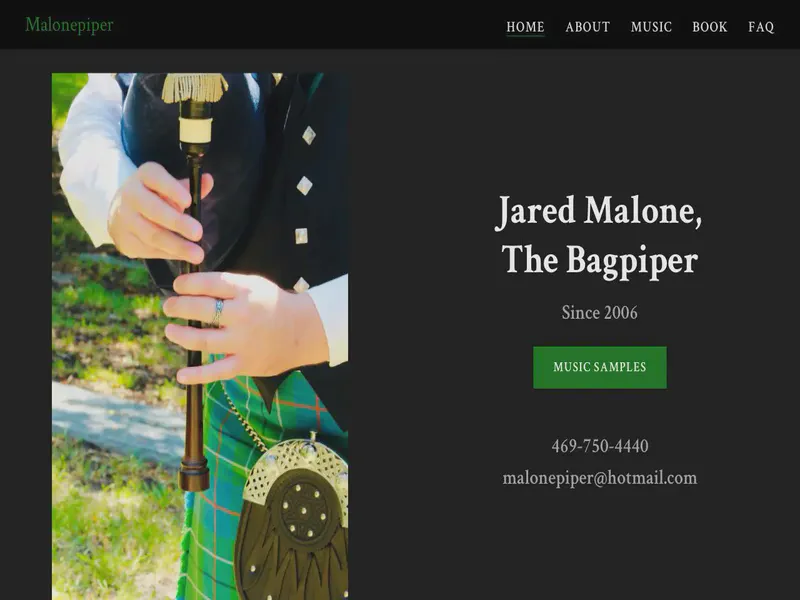 Website preview for www.malonepiper.com