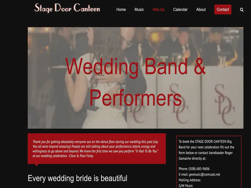 Website preview for www.stagedoorcanteen.net