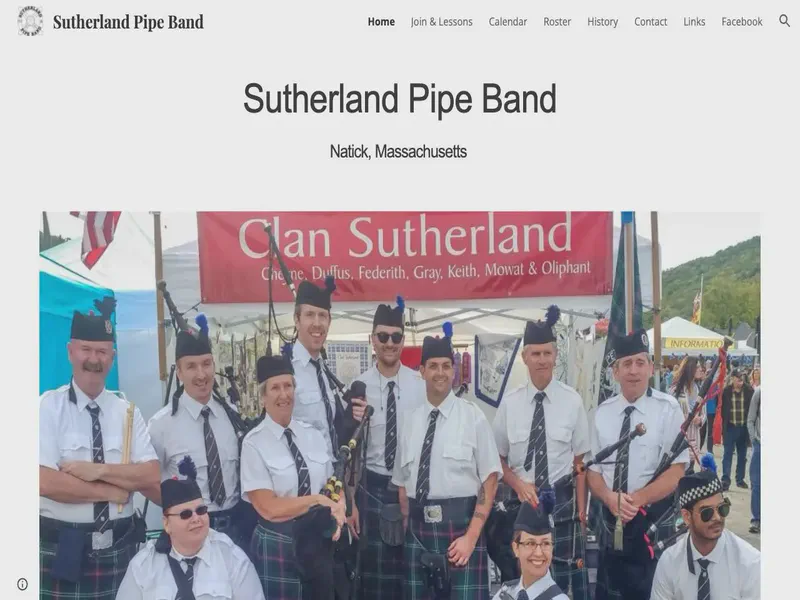 Website preview for www.sutherlandpipeband.org