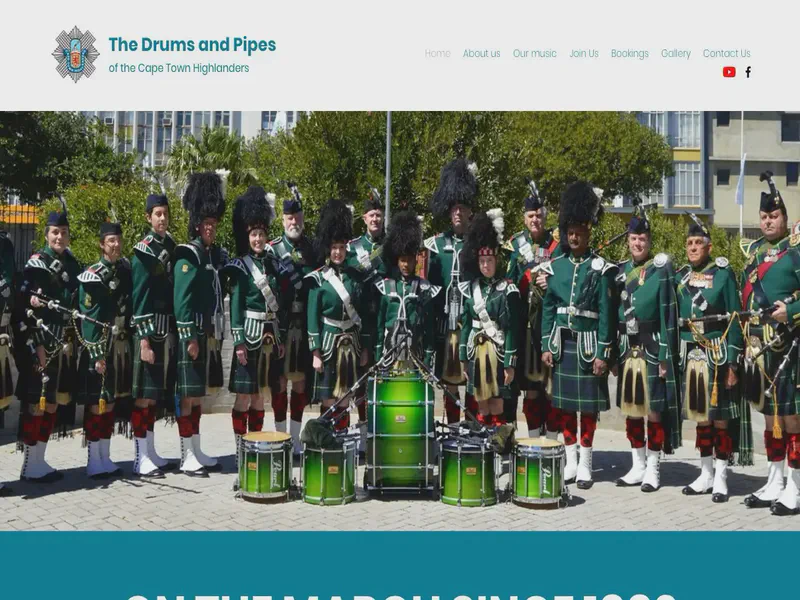 Website preview for www.thedrumsandpipes.com