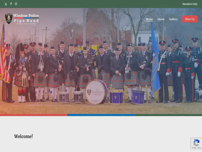 Website preview for www.windsorpolicepipeband.com